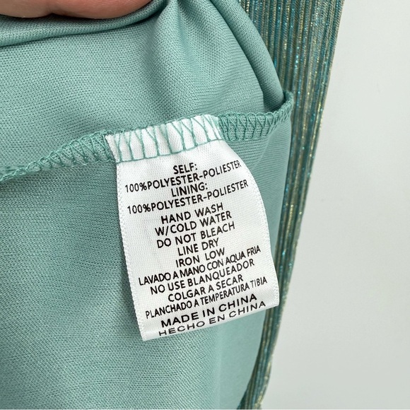 Baltic Born Devlyn Pleated Dress in Blue Sage Shimmer Size L - Picture 14 of 16